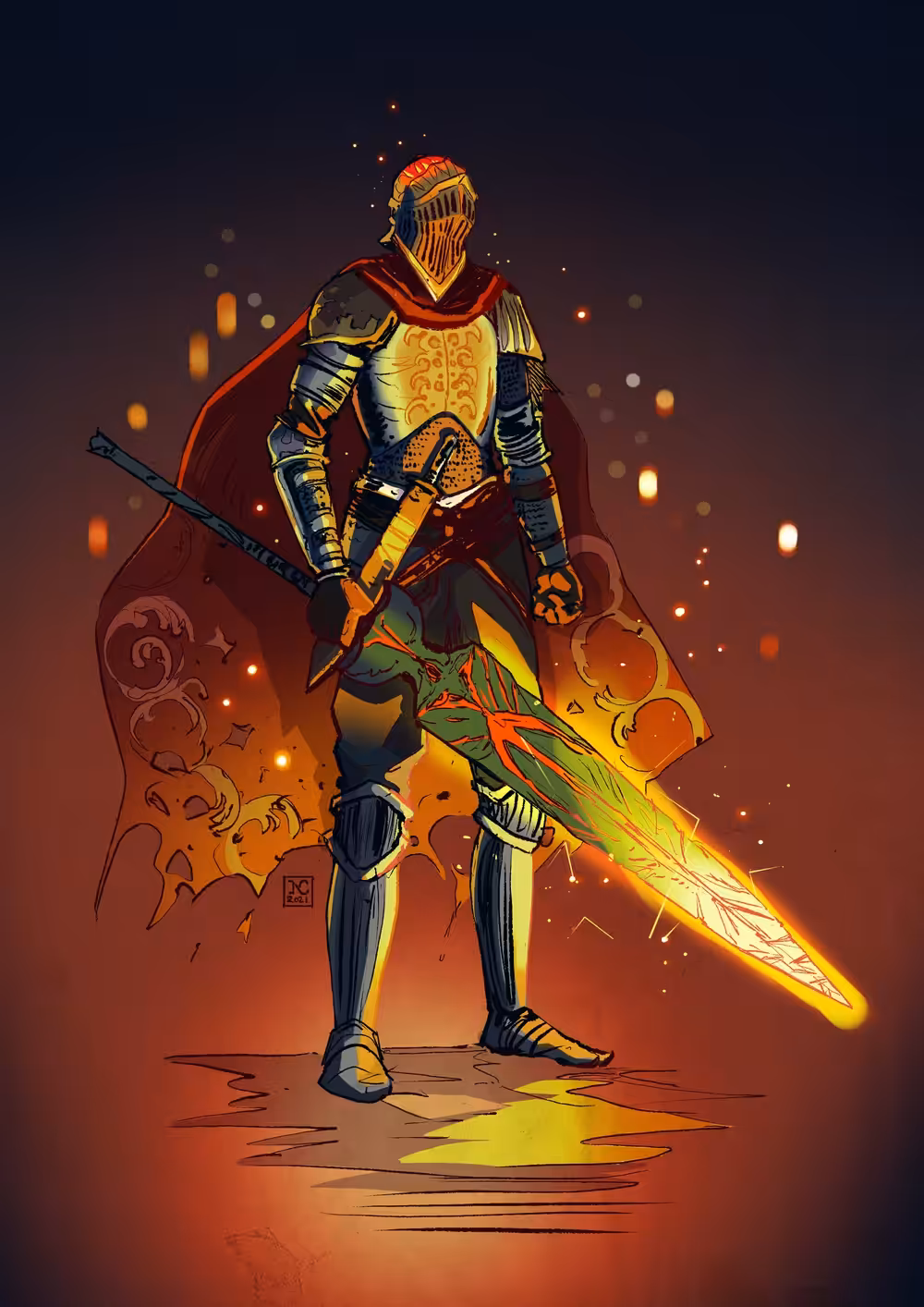 Dark Souls Knight with Lorian's greatsword