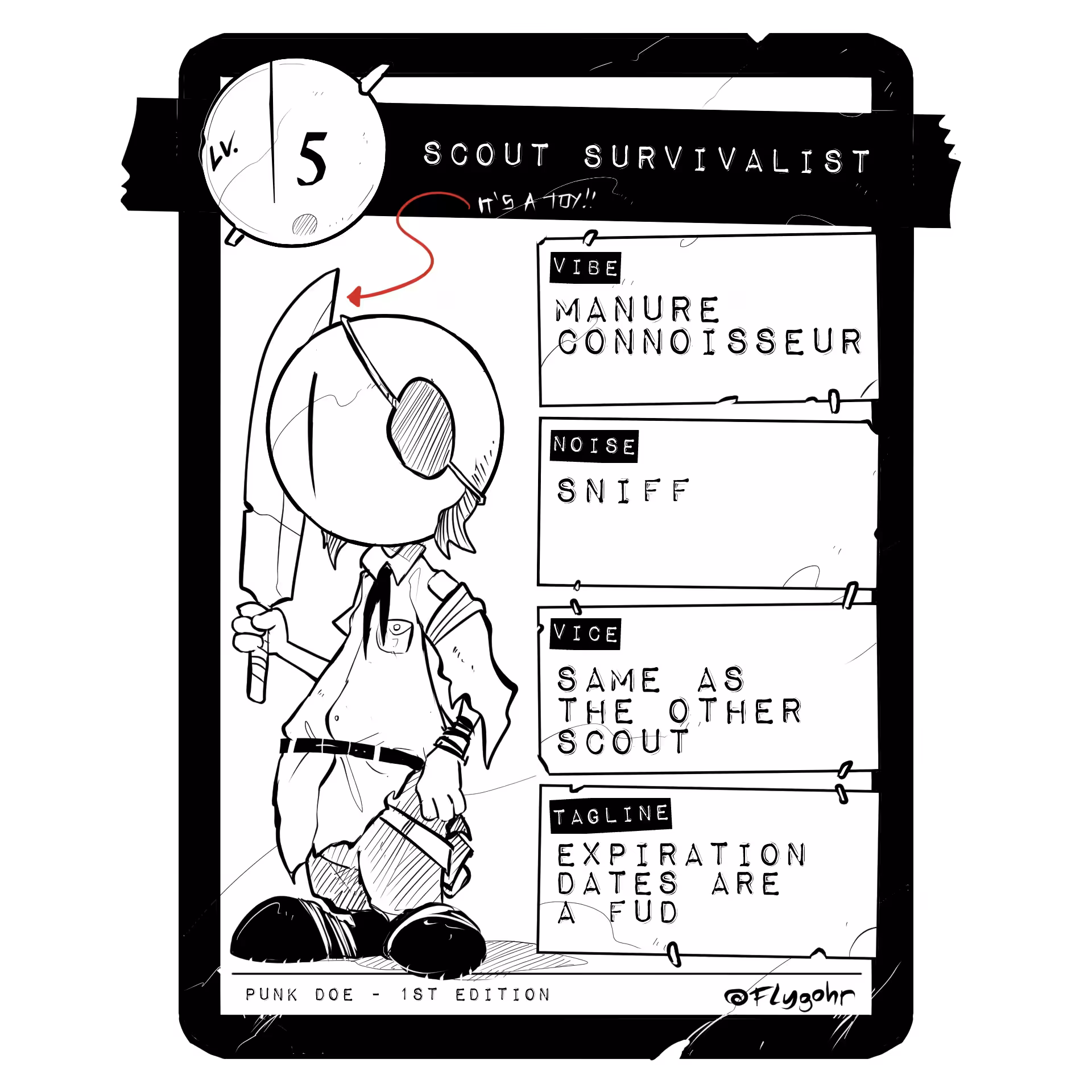 SCOUT SURVIVALIST | Original Villain Card | 1st ED.