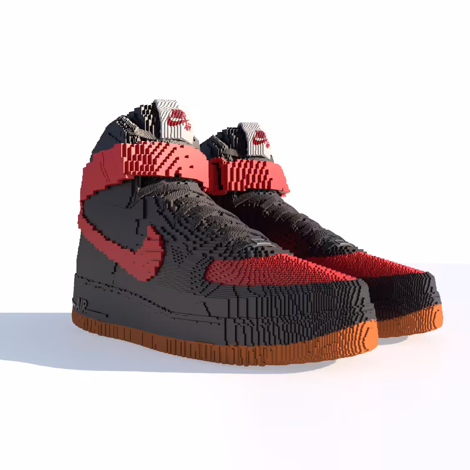 NIKE VOXEL Air Force 1. "BLACK+RED Edition".