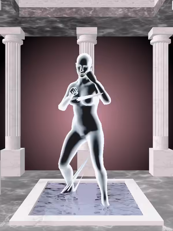 HeavenComputer: The Punching Luminescent Chrome Woman #6378