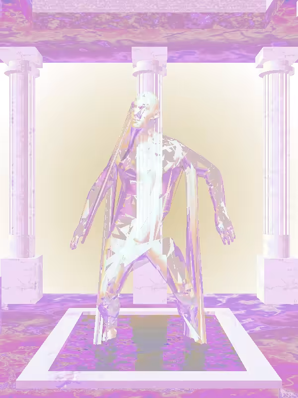 The Fading Dancing Light Blue Man #4191