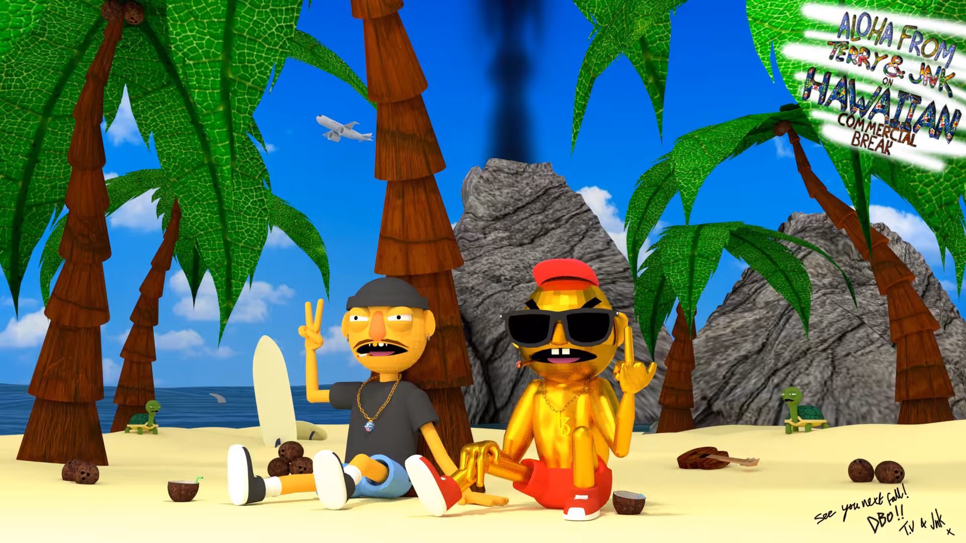 Terry V & JNK on Hawaiian Commercial Break