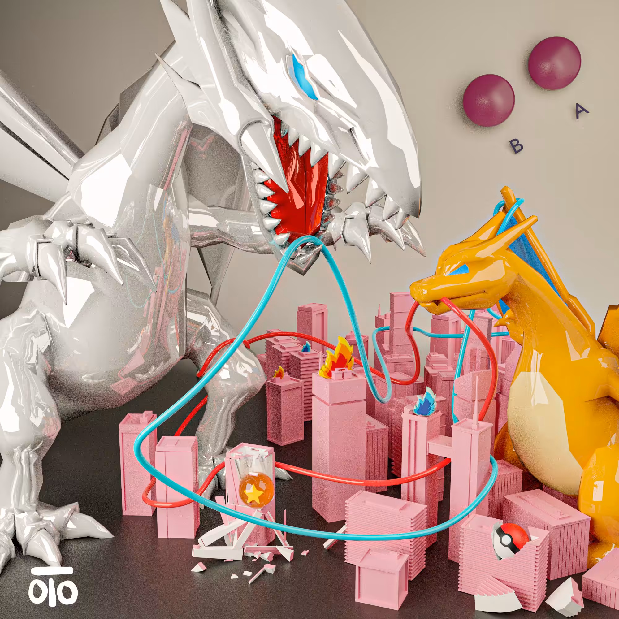 Blue-Eyes White Dragon VS Charizard