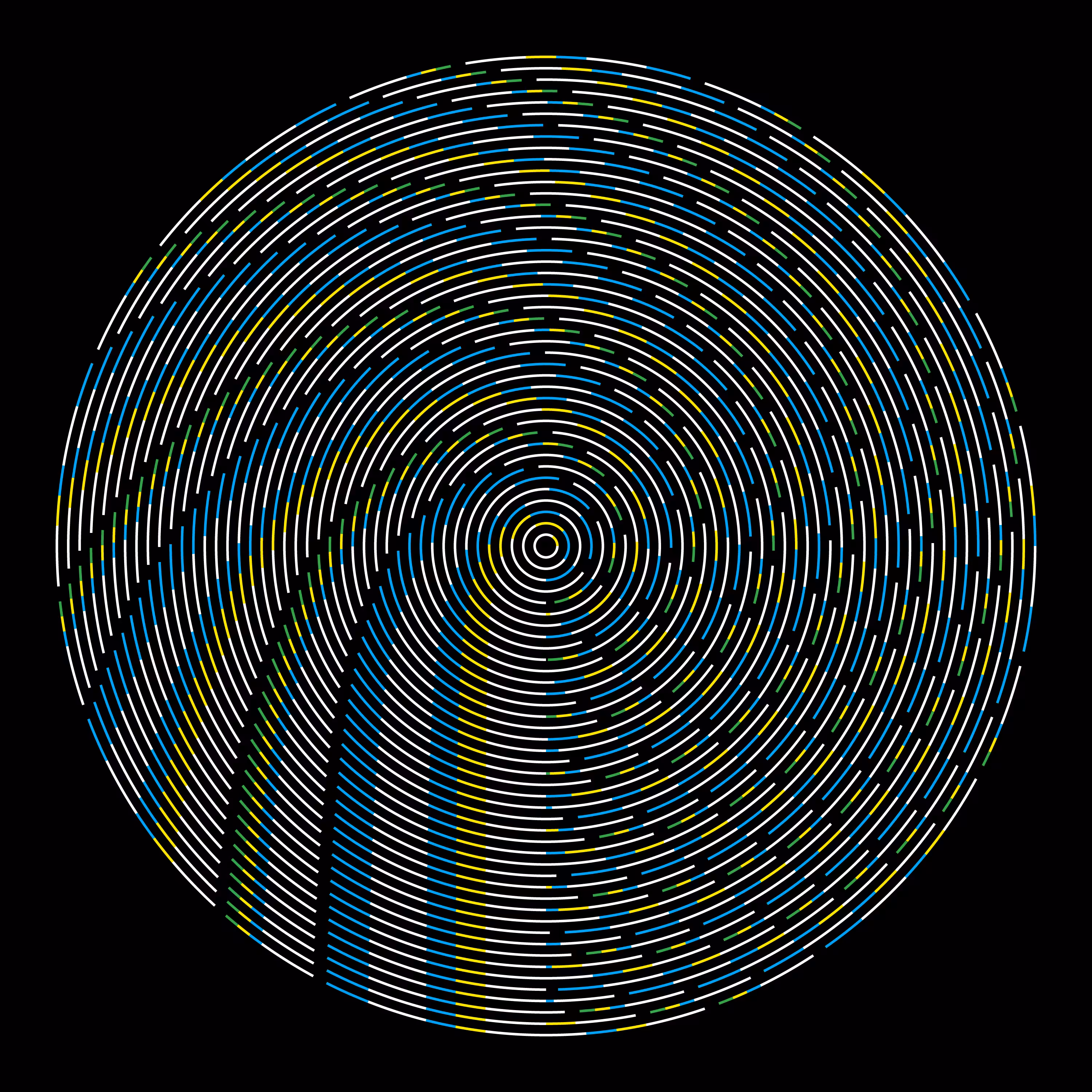 Spin Grid #2 Green Yellow Blue White