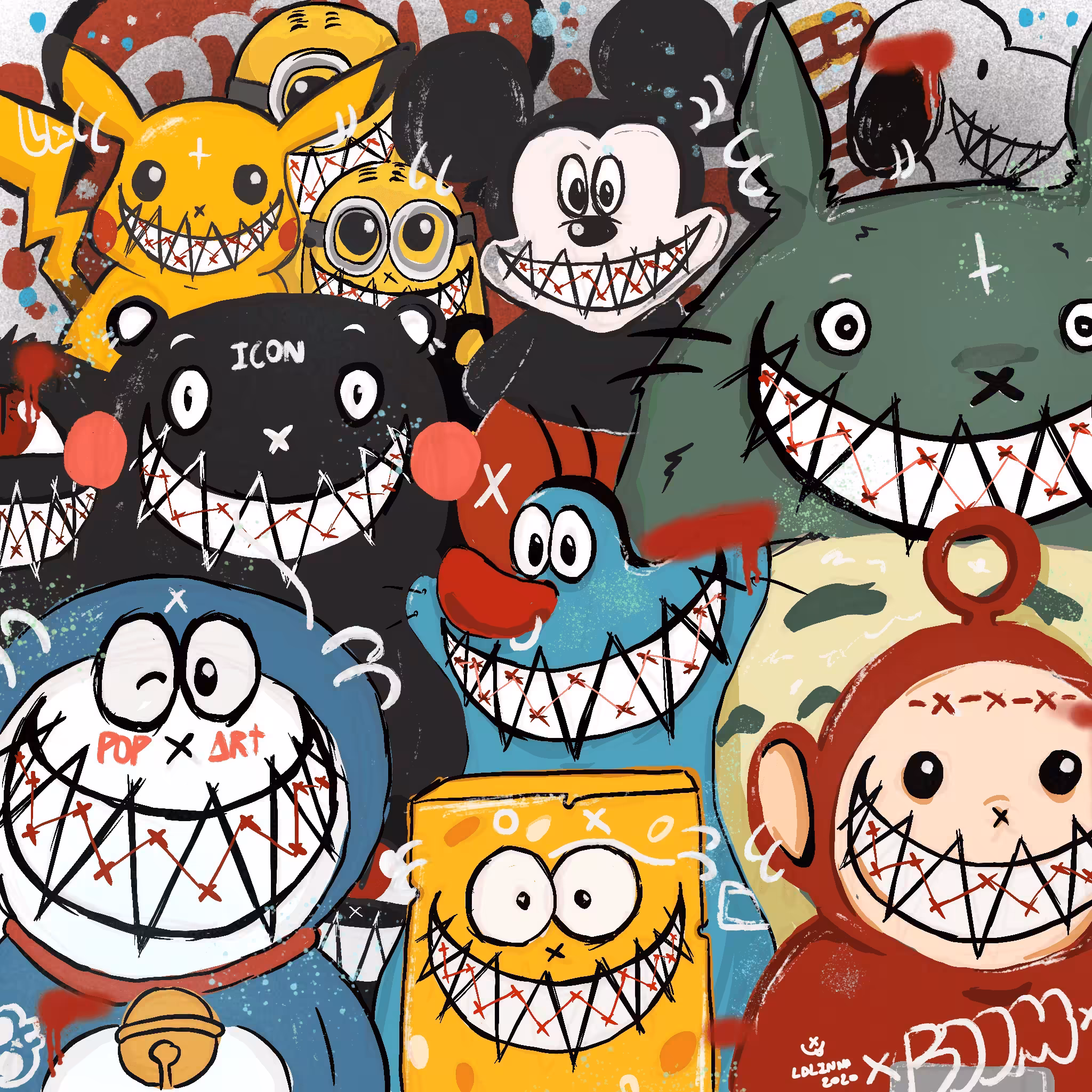 Icon cartoon x hellball