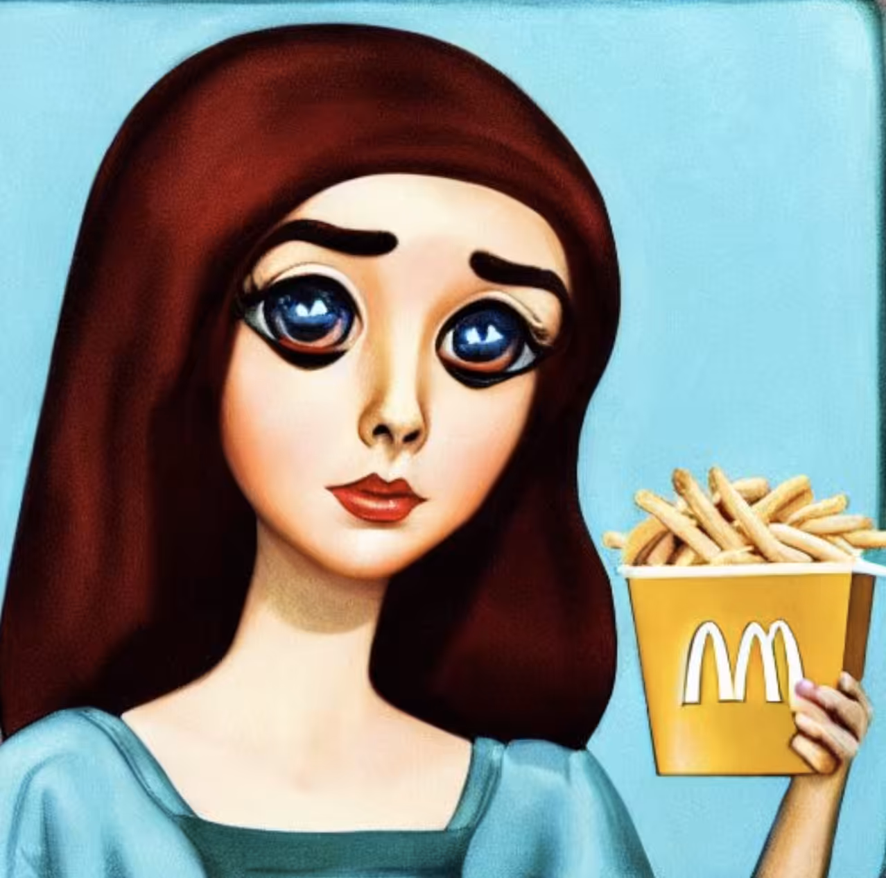 Ai McDonald's  Sad Fry Girl