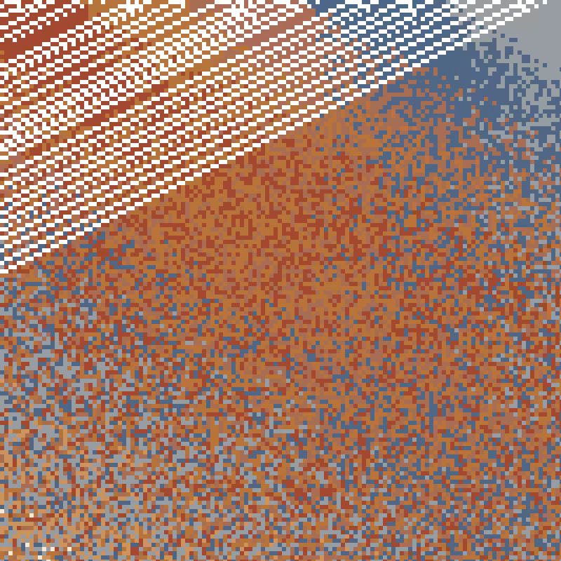 Colored Elementary Cellular Automaton #166