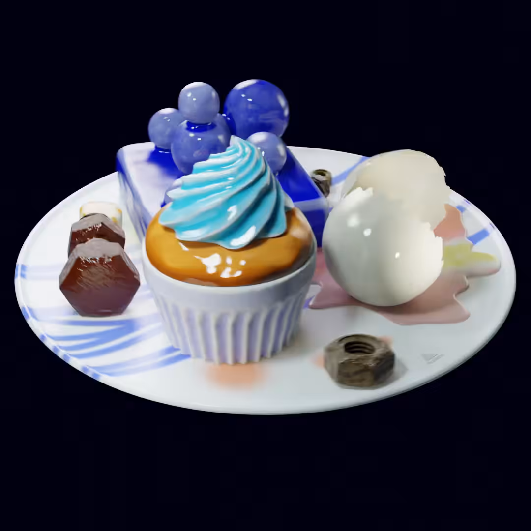 Sculpt plate "Plate with fancy cake screws and body parts " by Koloto