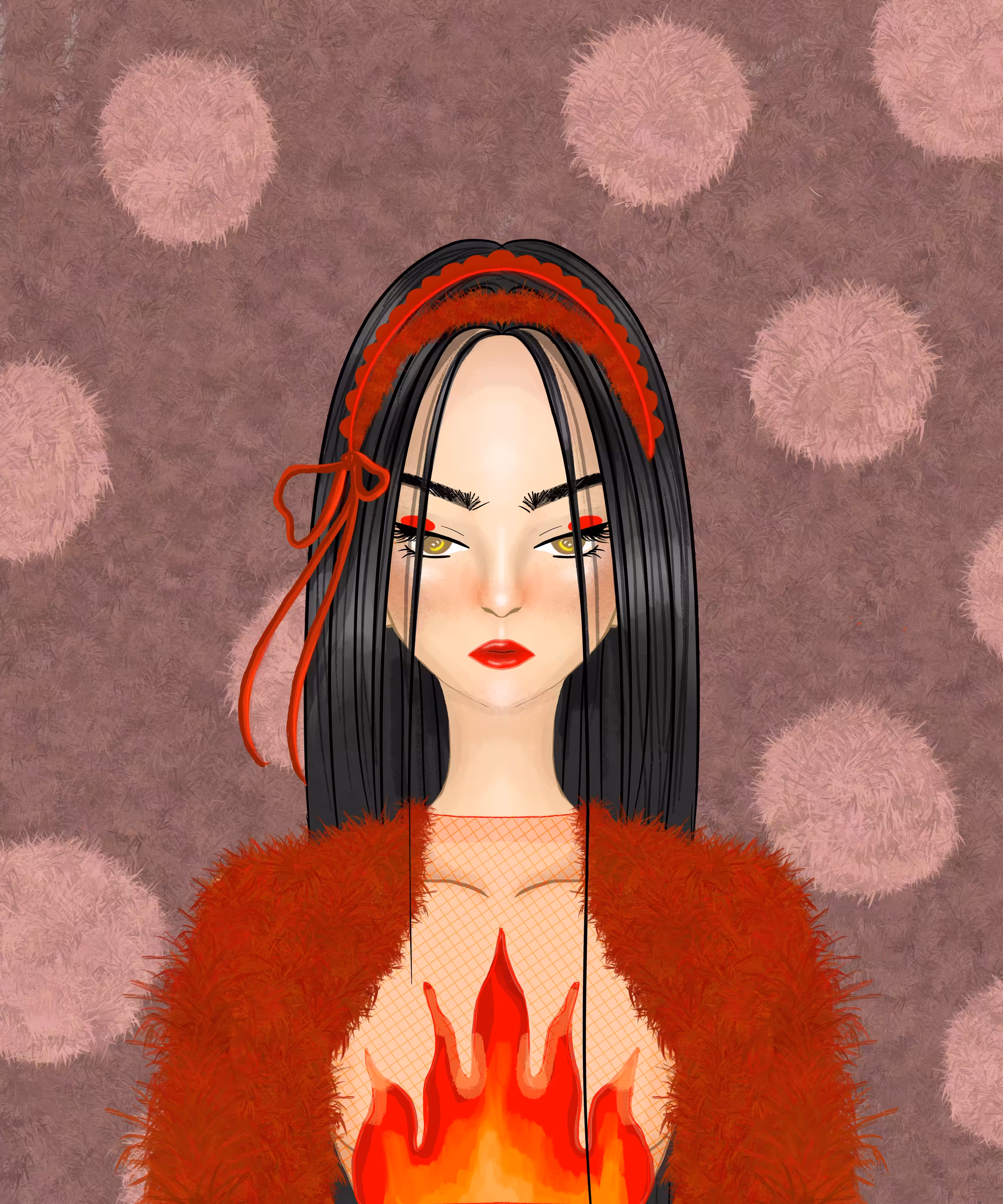 The fire in her