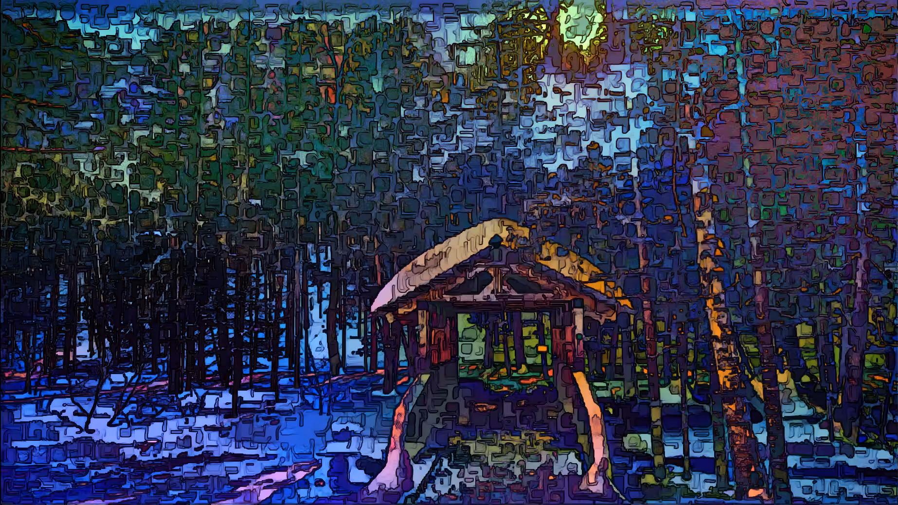 Neurally Networked Cabin in the Woods - (mint a 1/1 every day for a year project)