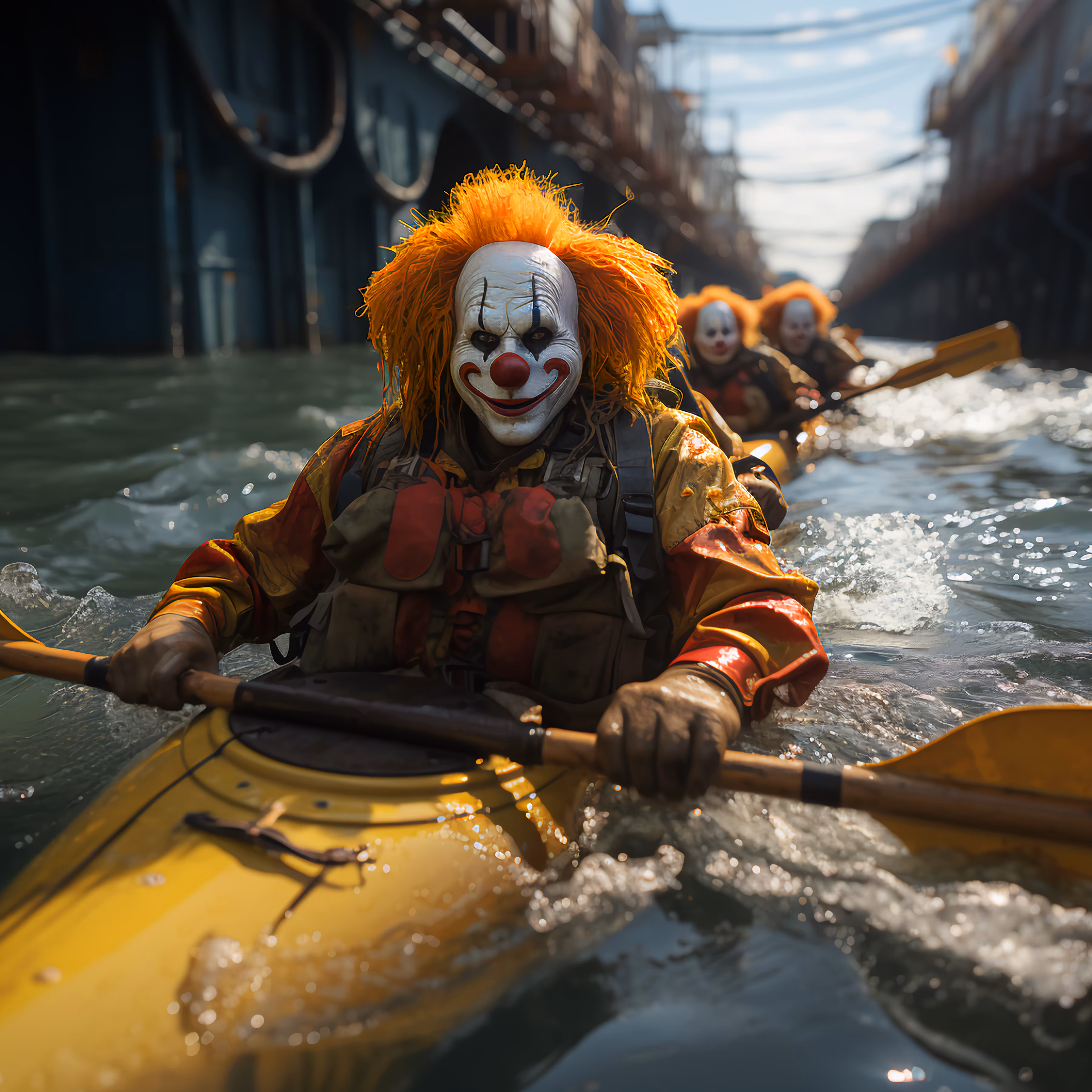 Clowns Kayaking