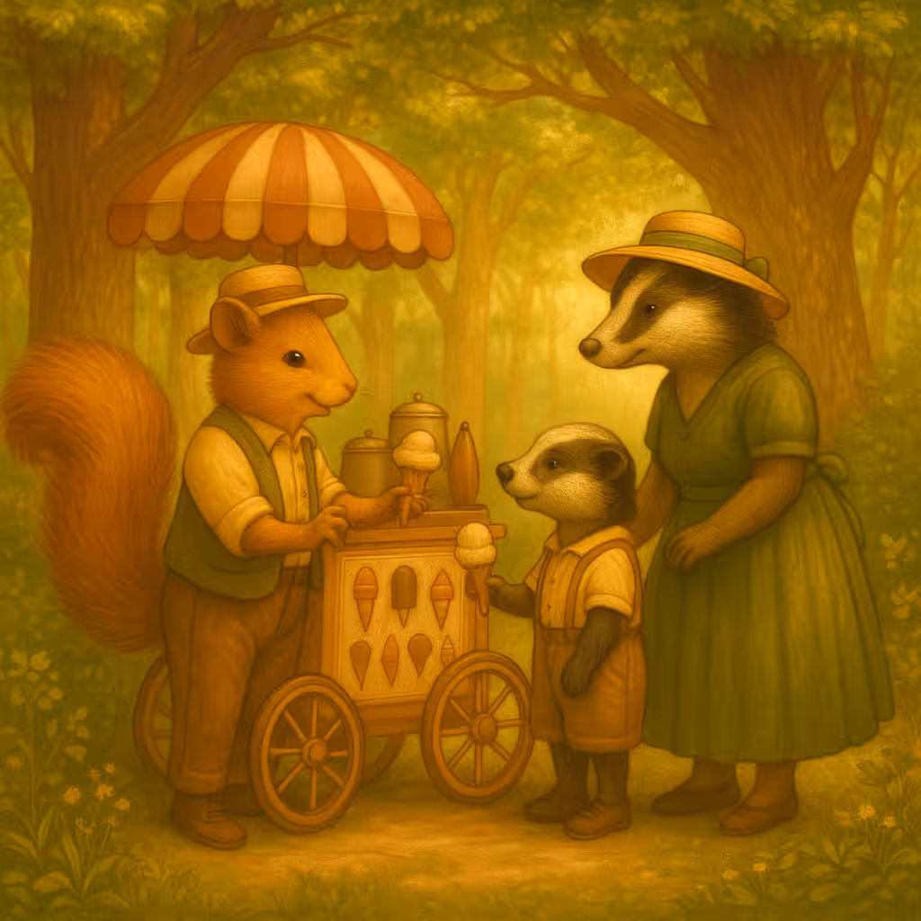 Hyrcanian Forest Squirrel IceCreamCart Summer