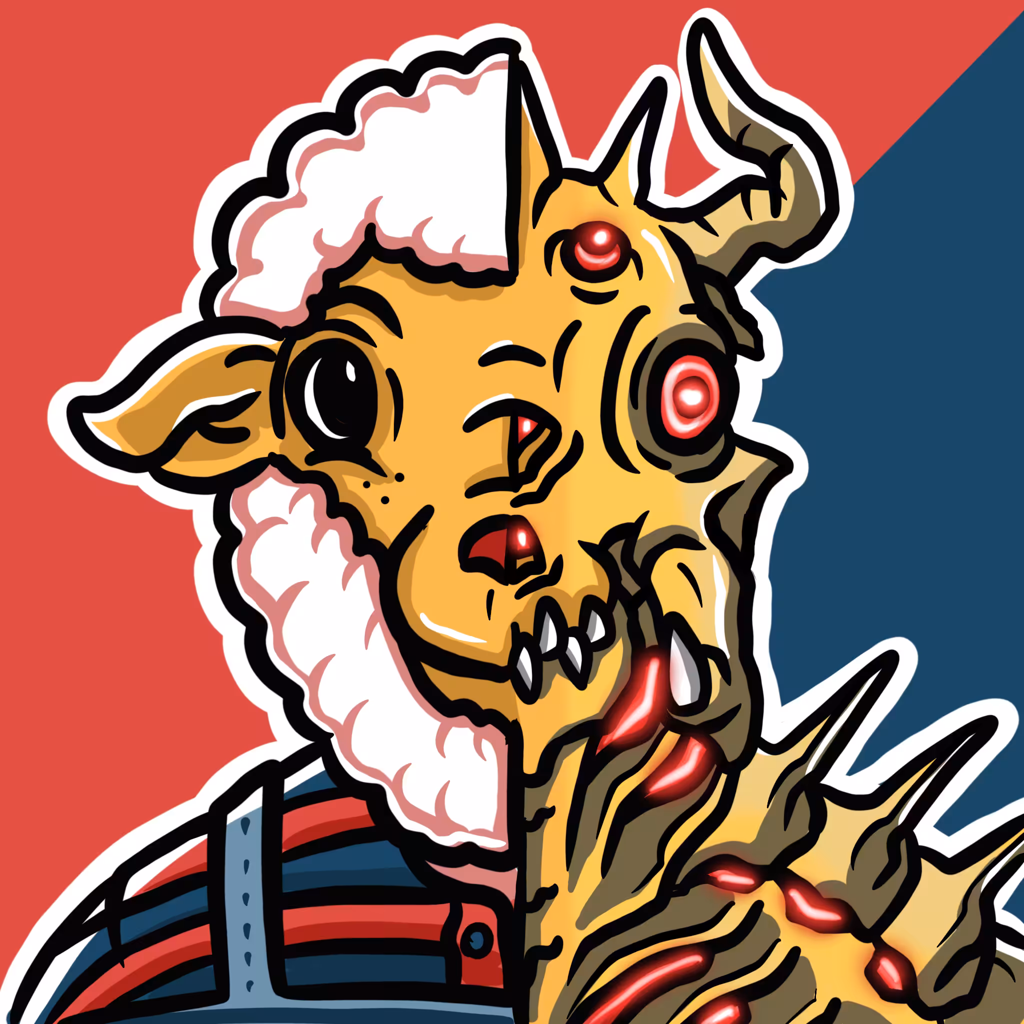 Mirror Zoo: Sheep / Skeleton (common)