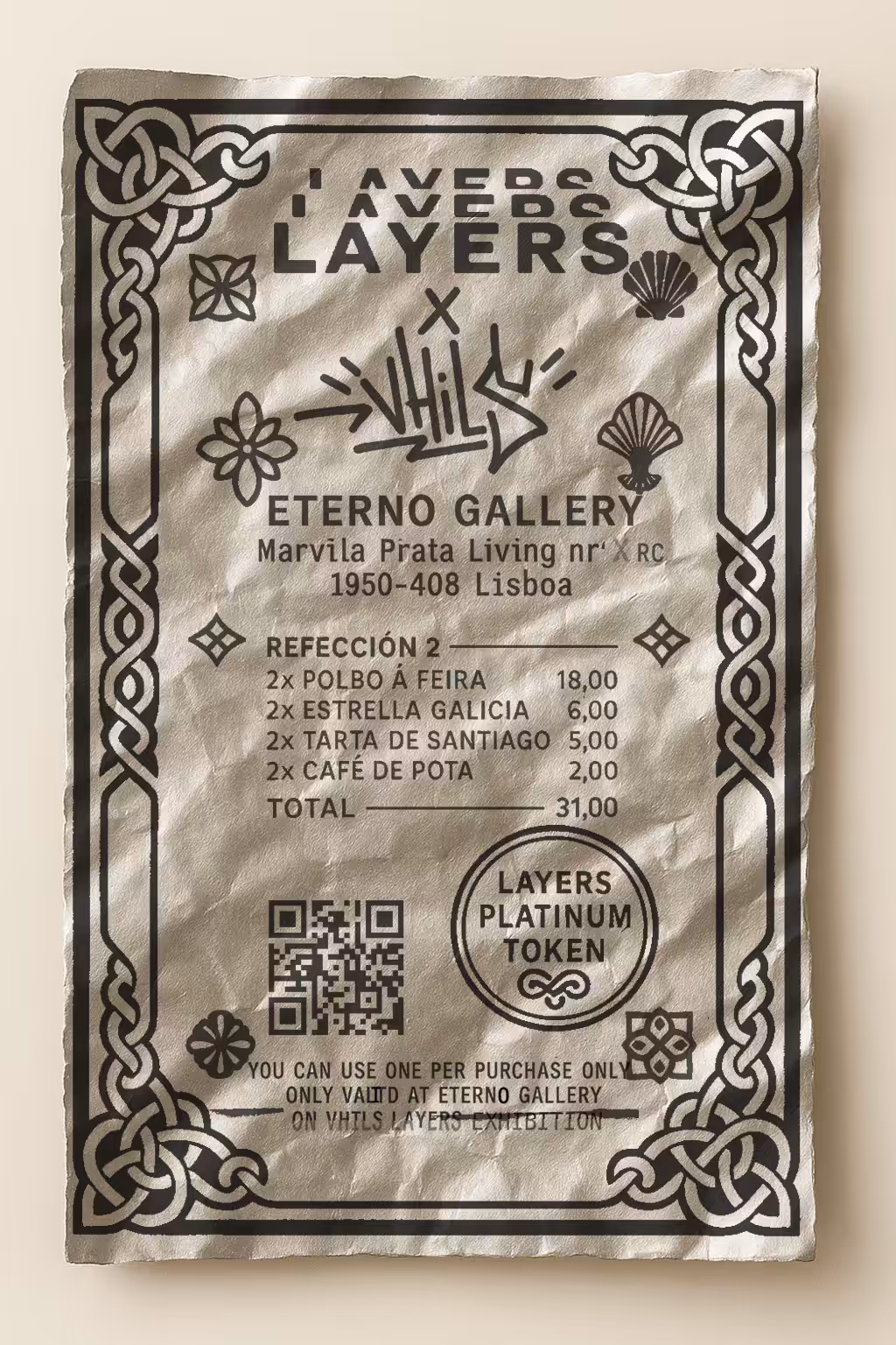 Layers x Vhils - Platinum Token - Galicia