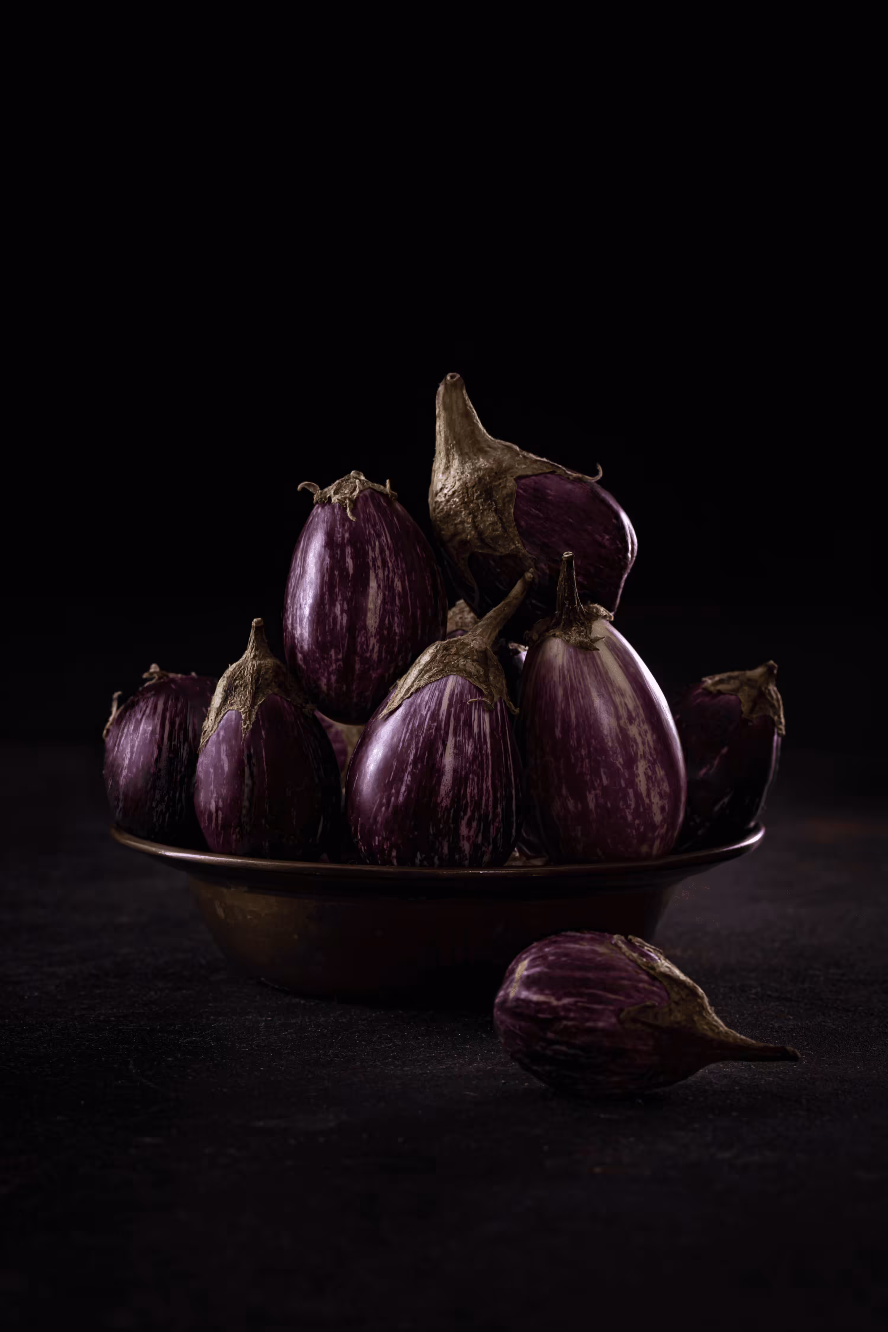 Still life with eggplants