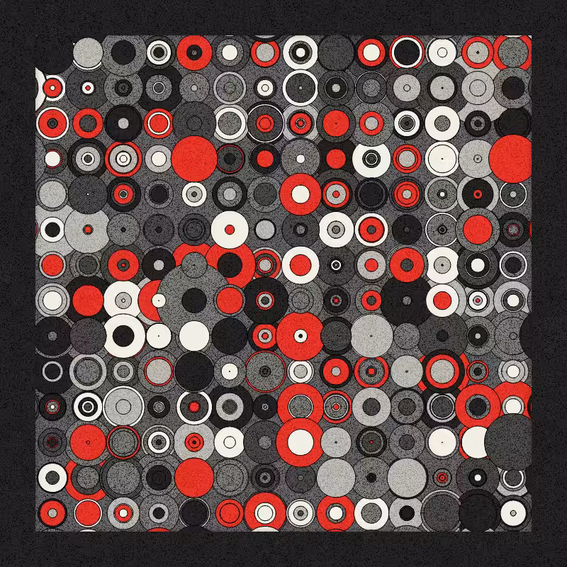 Red, Grey and Circles #13