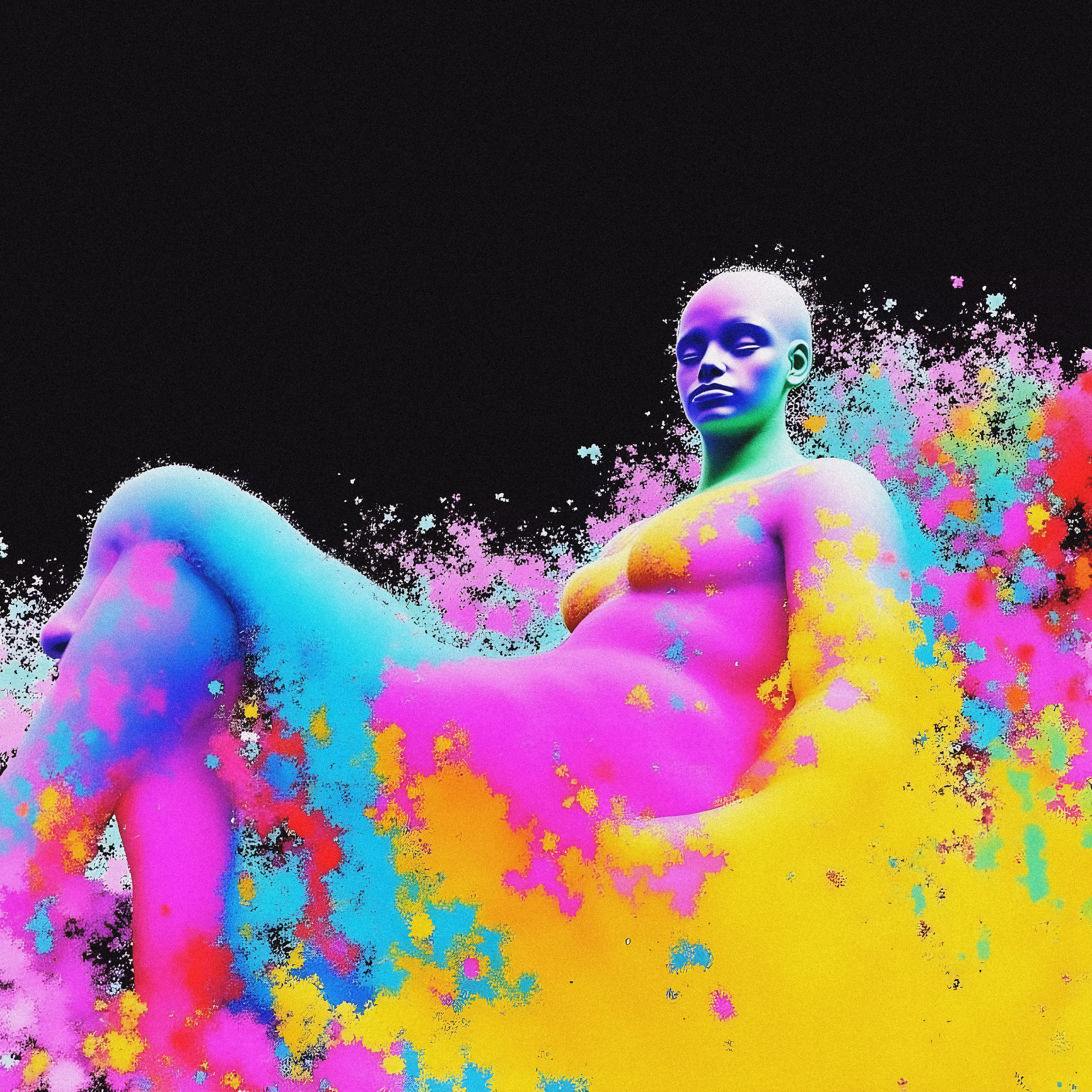 Human Glitches : Relaxed in an ever shifting blob of color, or am I lost in it?