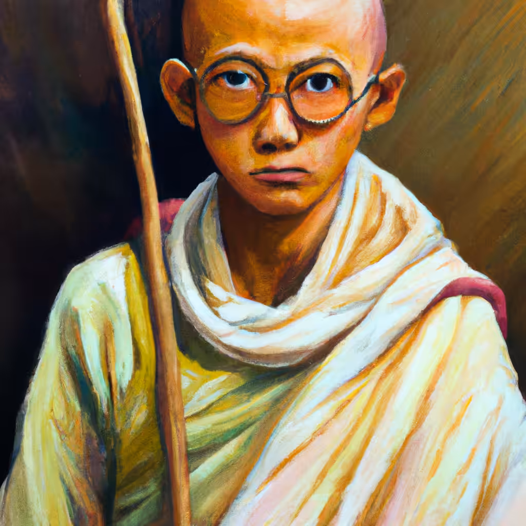 Indian children dress up as Mahatma Gandhi