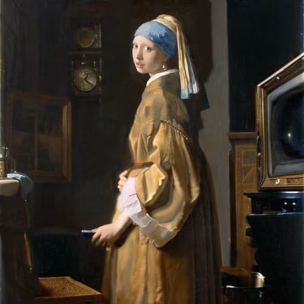 Girl with a pearl earring and her new TV
