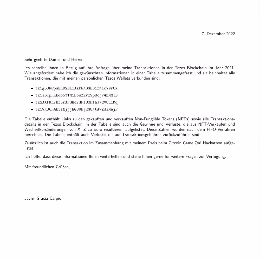 Steuererklärung des Künstlers (2021)