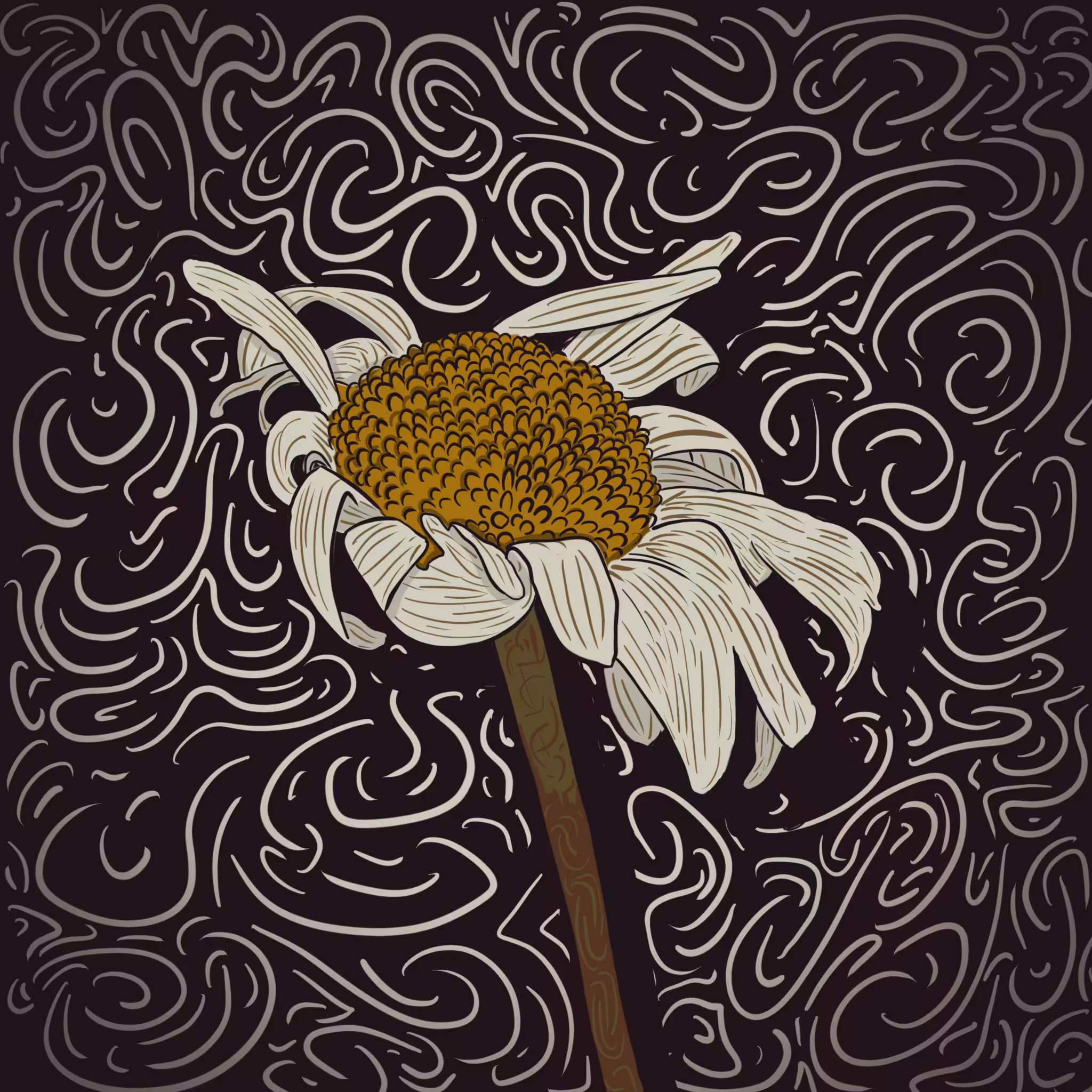 Lonely flower is struggling with her loneliness.