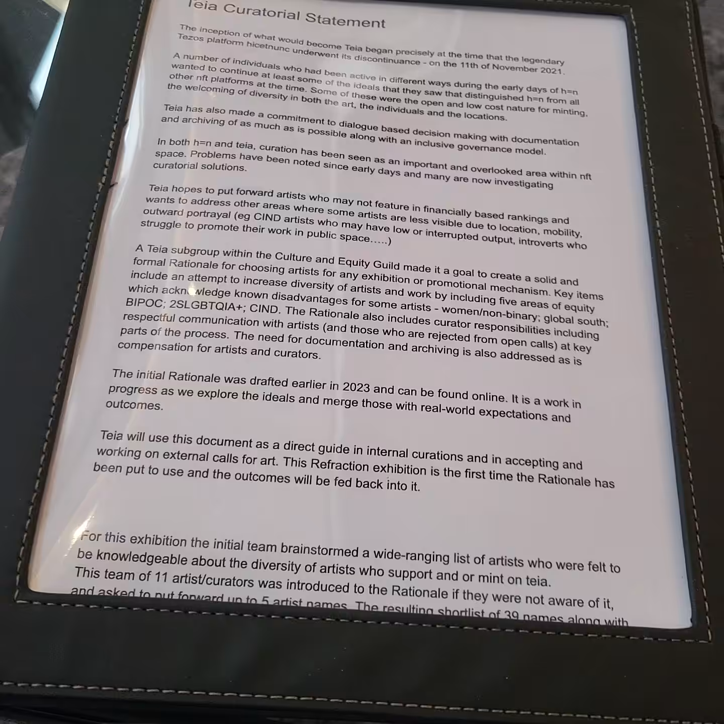 ryangtanaka's #Tezpole 2023 Adventures | 5 - The TEIA Curation Document (Pre-show)
