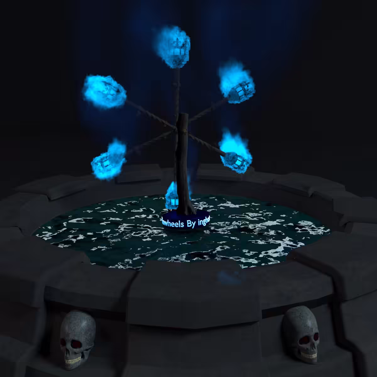 3D pinwheel #51 blue-flame torch