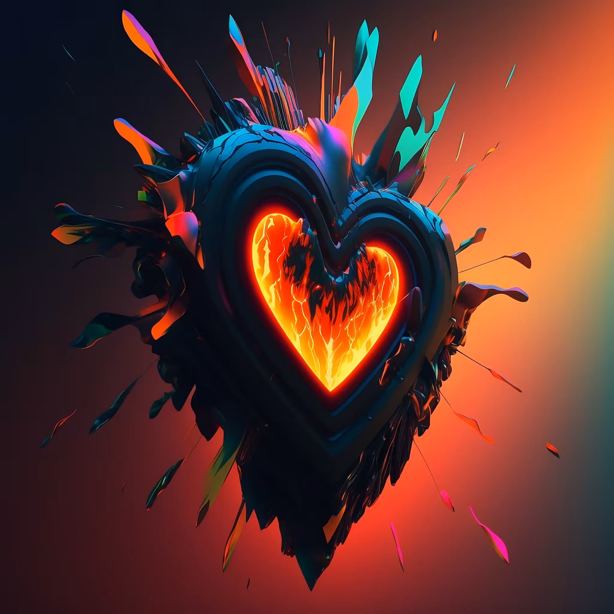 Heart with the fire inside