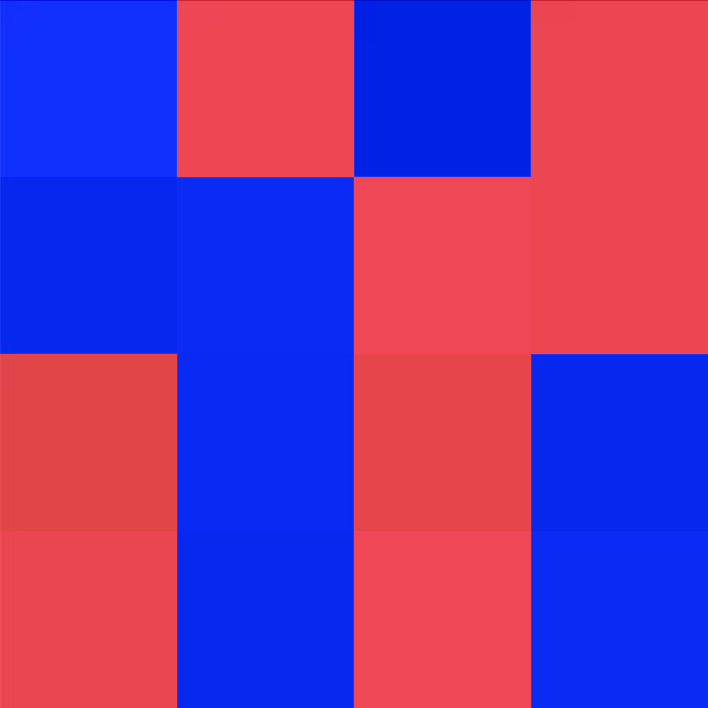 Proof of Work 4x4 Red Blue Random Pressure