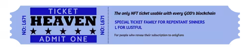 NFT TICKET TO HEAVEN - BLUE - LUSTFUL - #L671