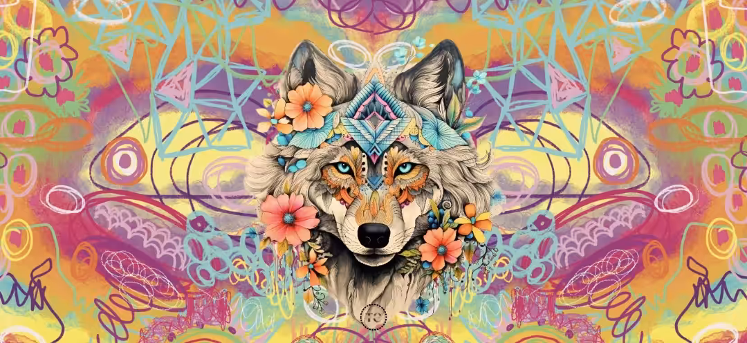 Wild Whispers:The Wolf’s Canvas: a remix-collab of Just Start by SusanJean.art & TwistedChick