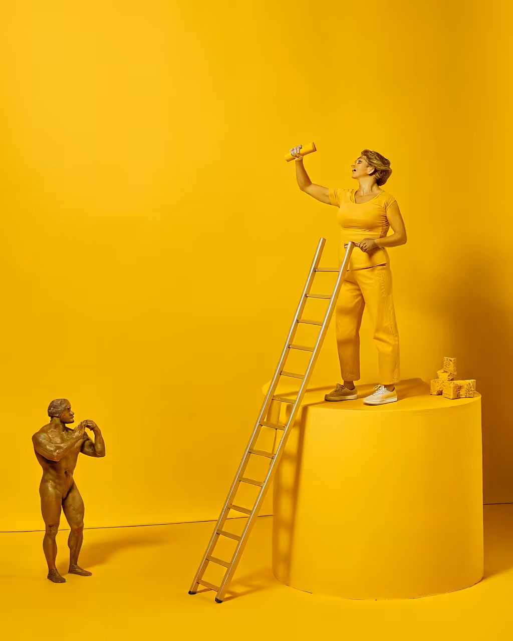 Y la escultura creo un humano 