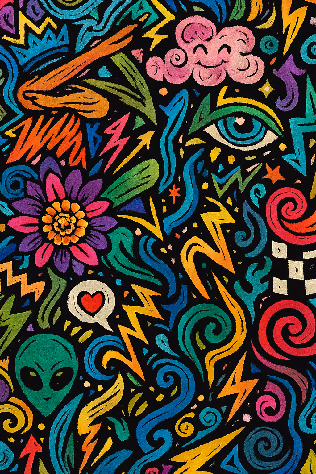 "Neon Chaos Bloom"