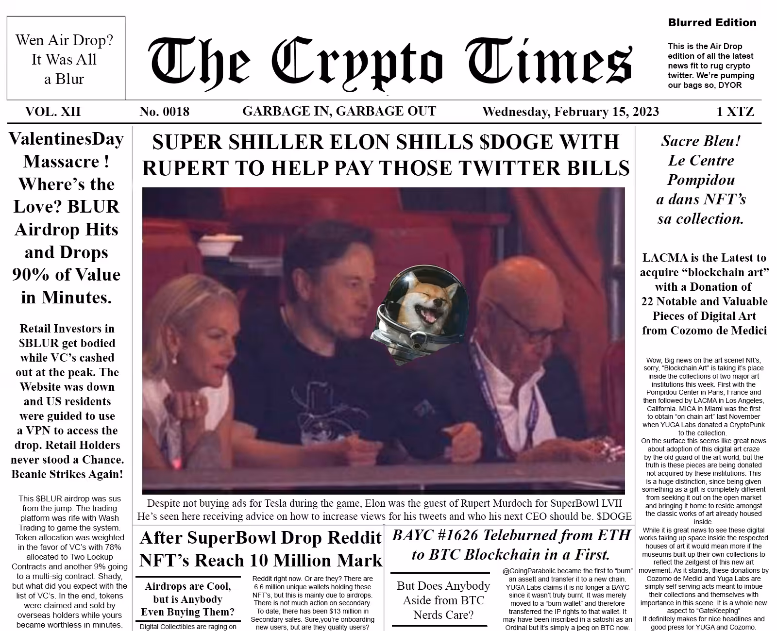 The Crypto Times 0018 - Garbage In, Garbage Out
