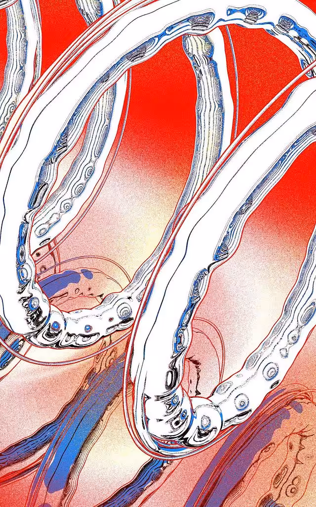 Printed Work: Spiralling [Seoul Vertical Red]