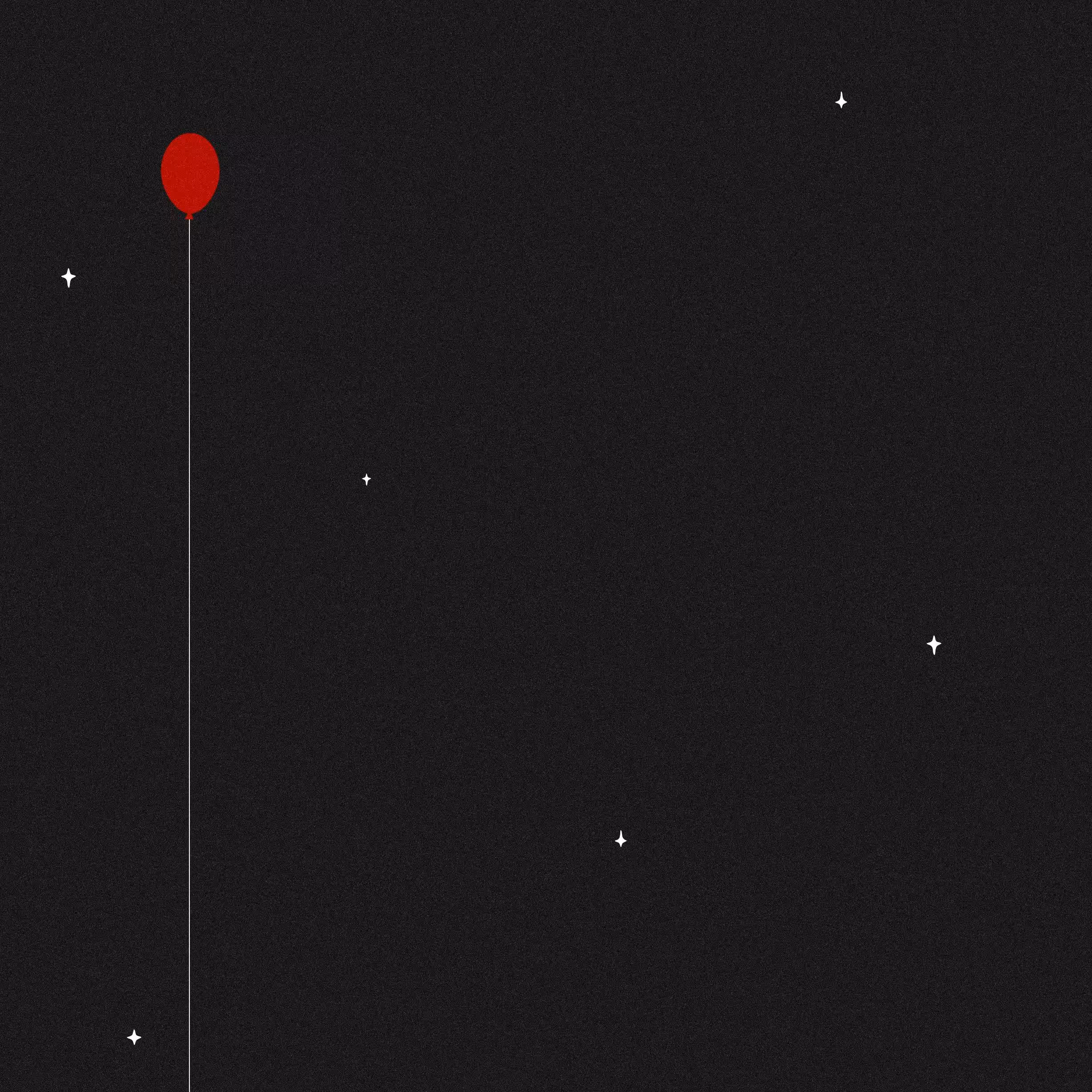Red balloon in the dark