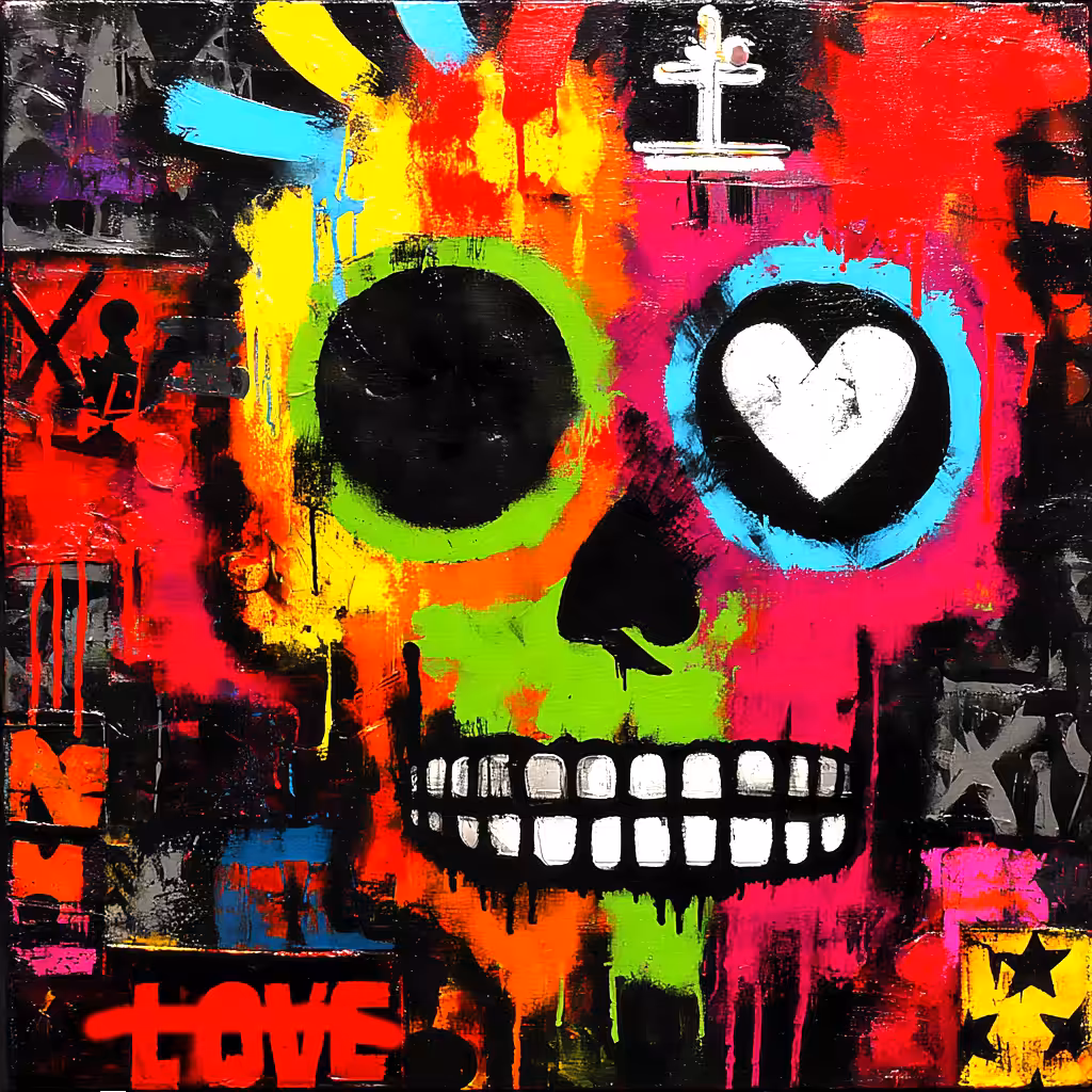 Street Art: Neon Bones