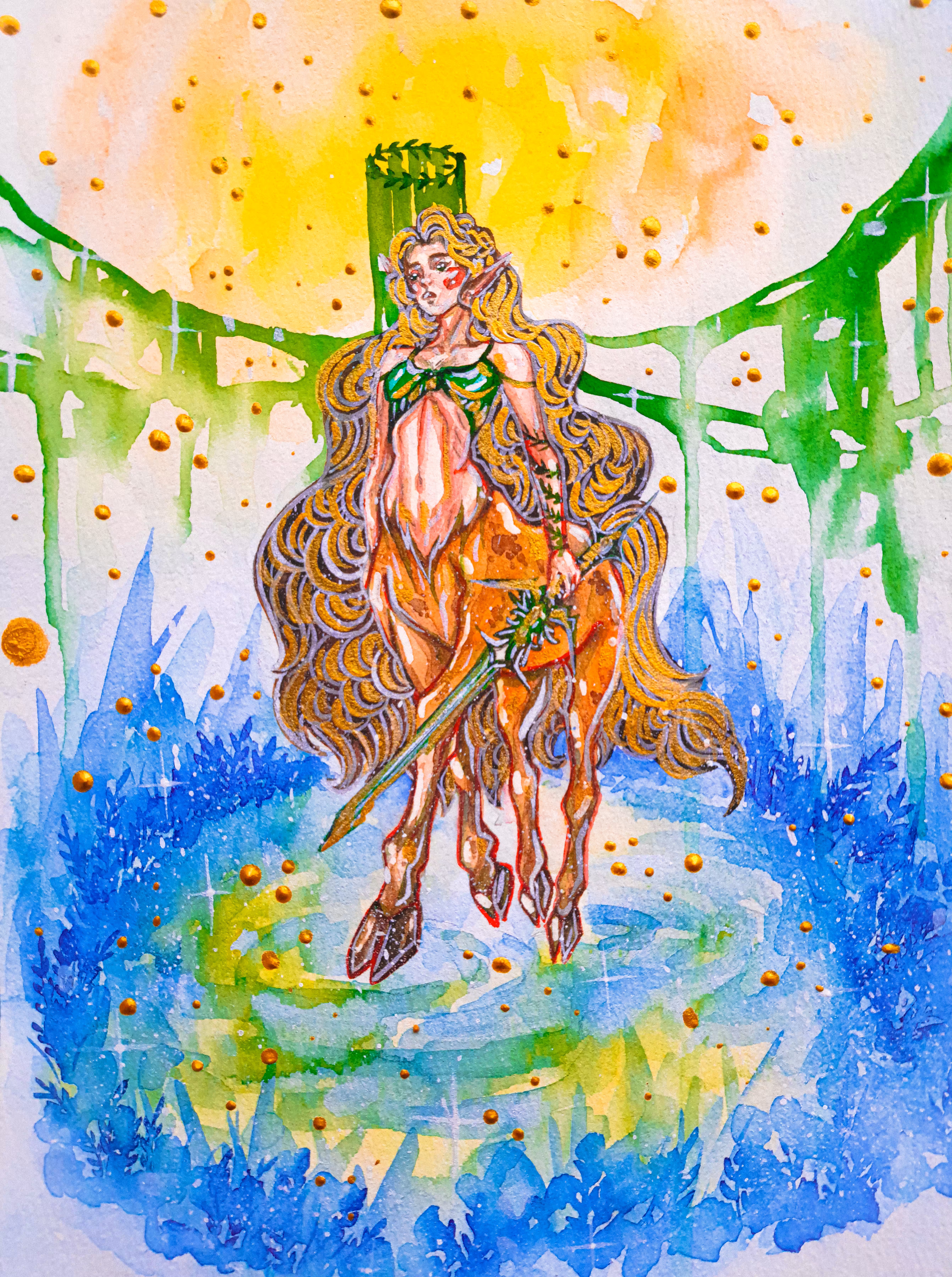 Watercolor art & portraits : «𝐃𝐚𝐧𝐜𝐢𝐧𝐠 𝐨𝐯𝐞𝐫 𝐭𝐡𝐞 𝐦𝐢𝐫𝐫𝐨𝐫 𝐨𝐟 𝐟𝐨𝐫𝐞𝐬𝐭 𝐰𝐚𝐭𝐞𝐫𝐬»