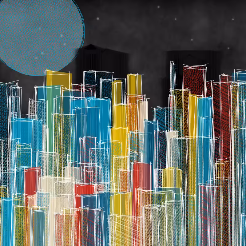 hastily-drawn cityscape sketch #60