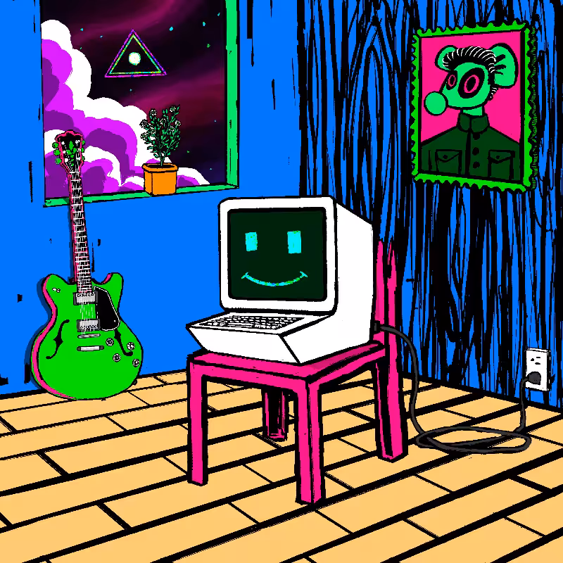 pink chair in the blue room #41