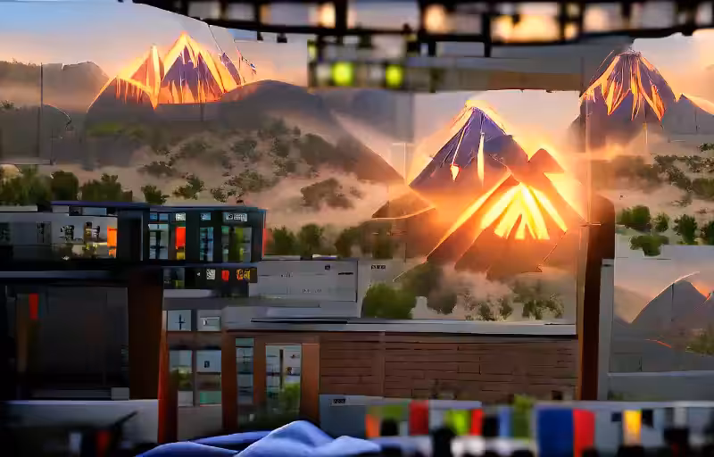 The sun rises over the mountains