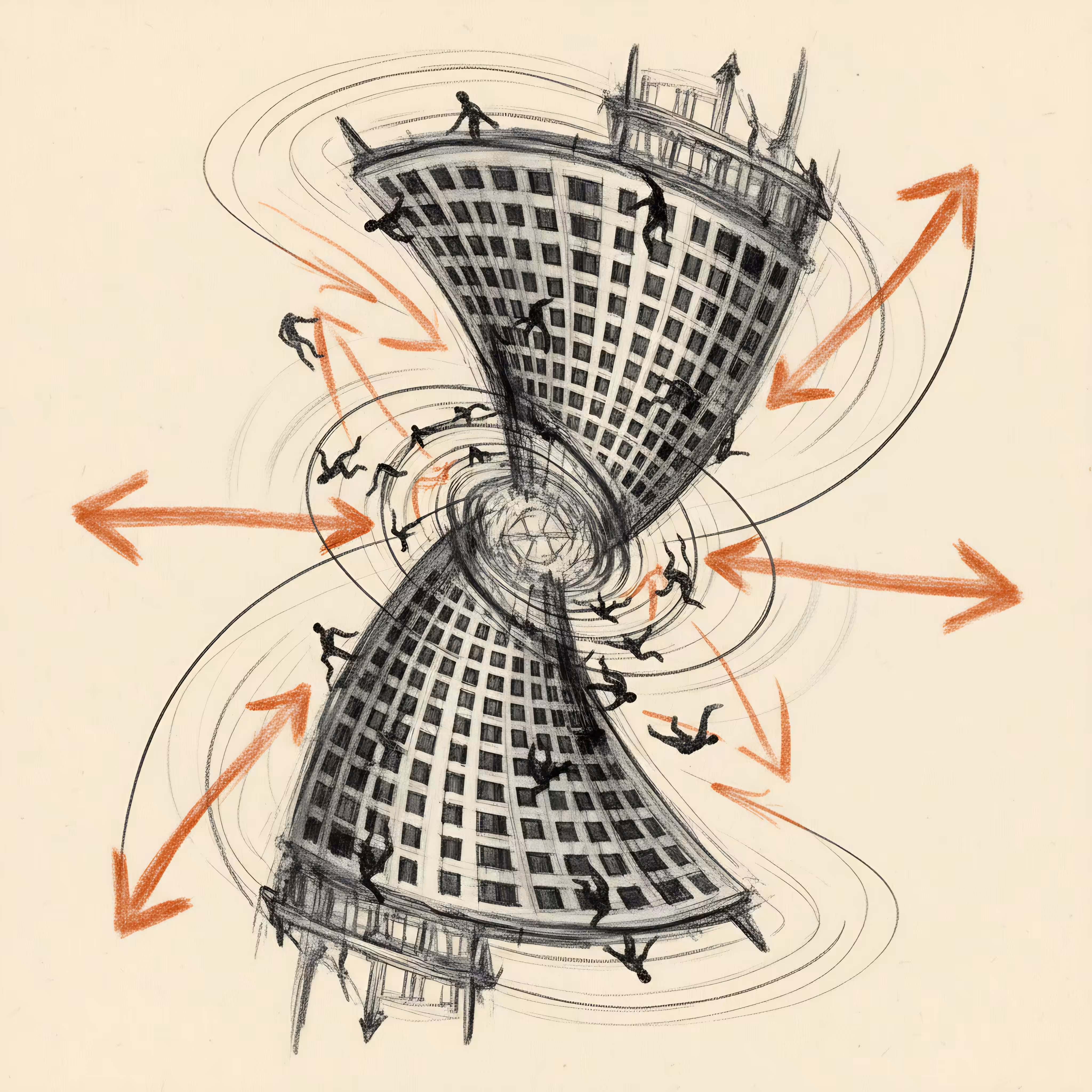 Hourglass Evacuates Upward