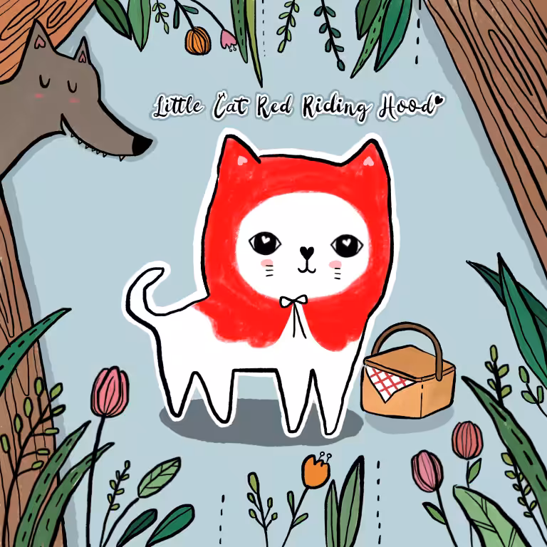 Little cat red riding hood