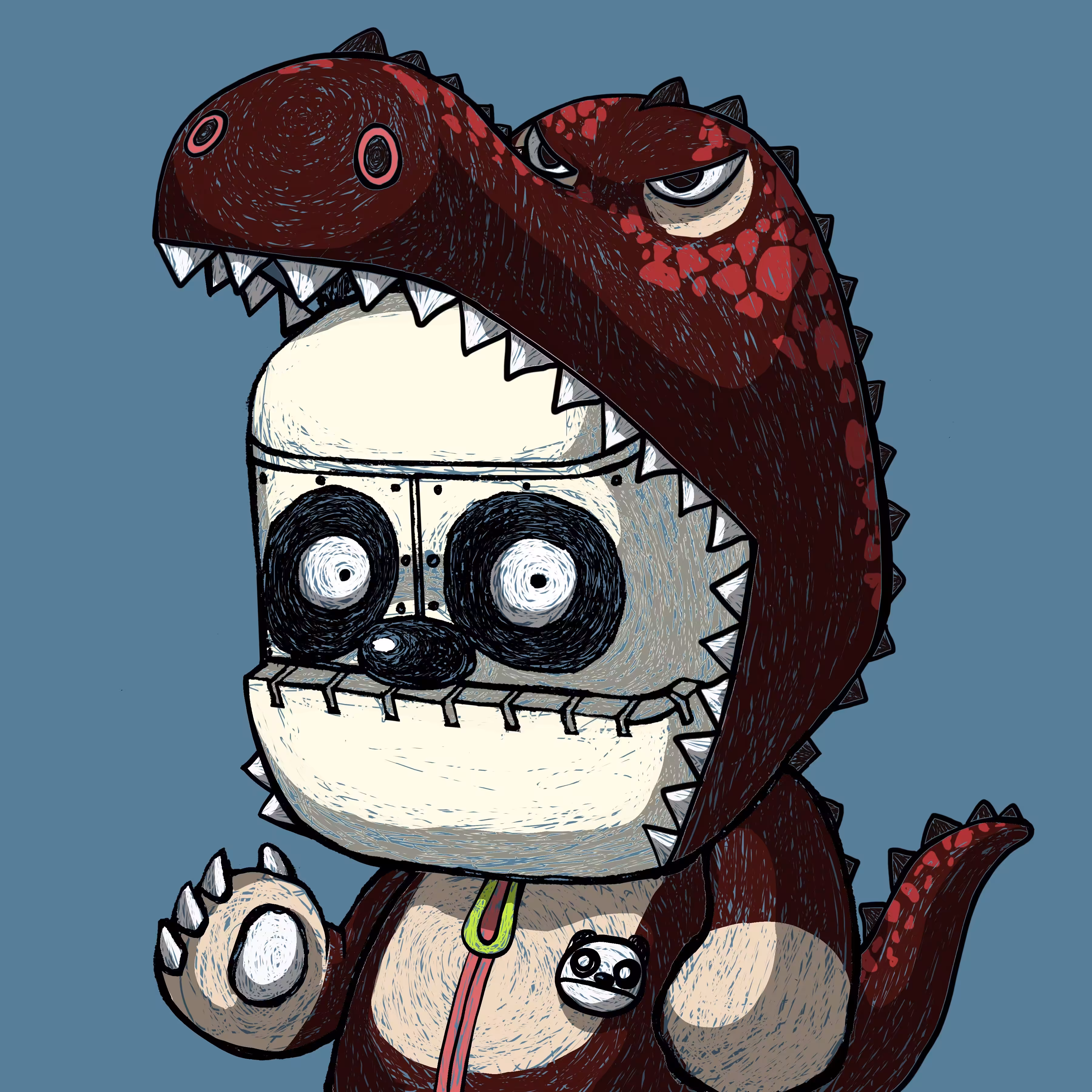 Papadou in Godzilla costume