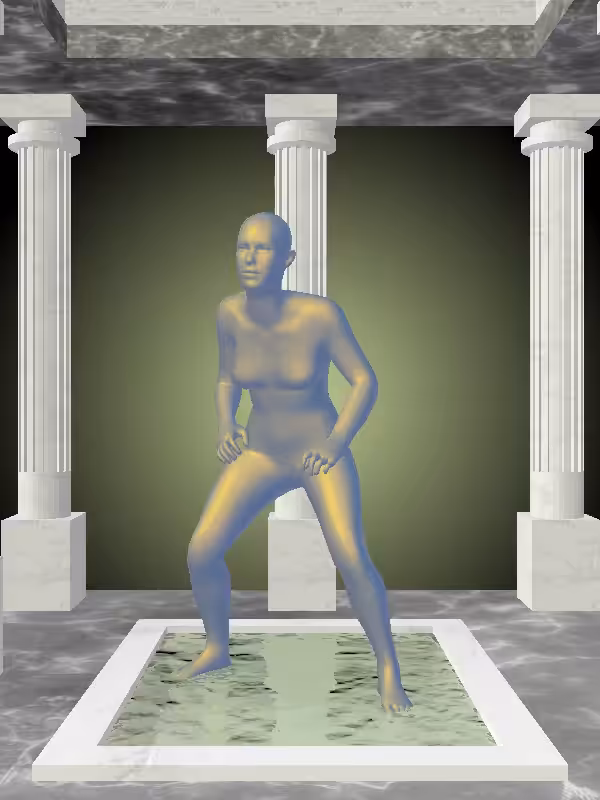 HeavenComputer: The Kicking Sunlit Cobalt Woman #3677