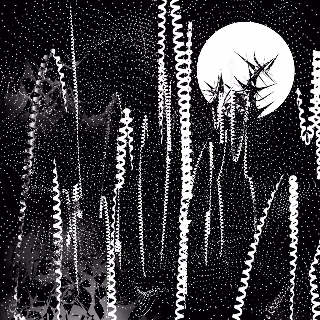 The moon behind the meadow