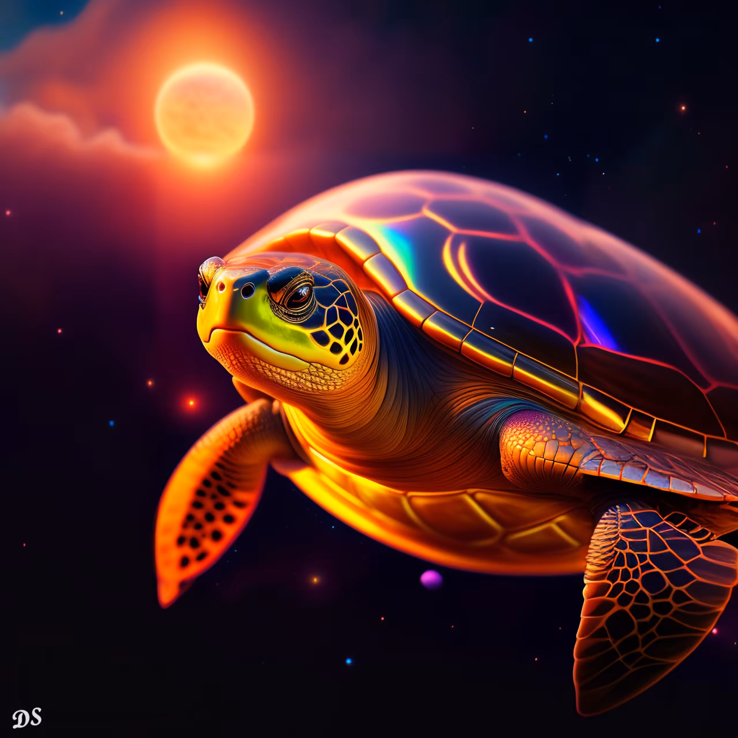 Cosmic sea turtle