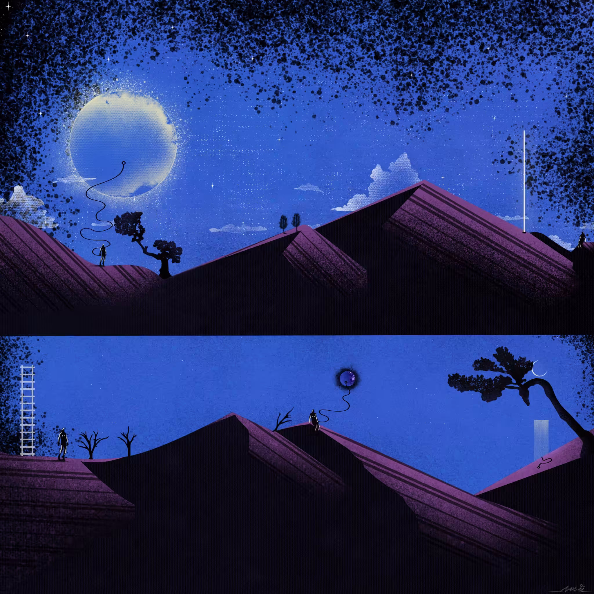 Blue and Dots
