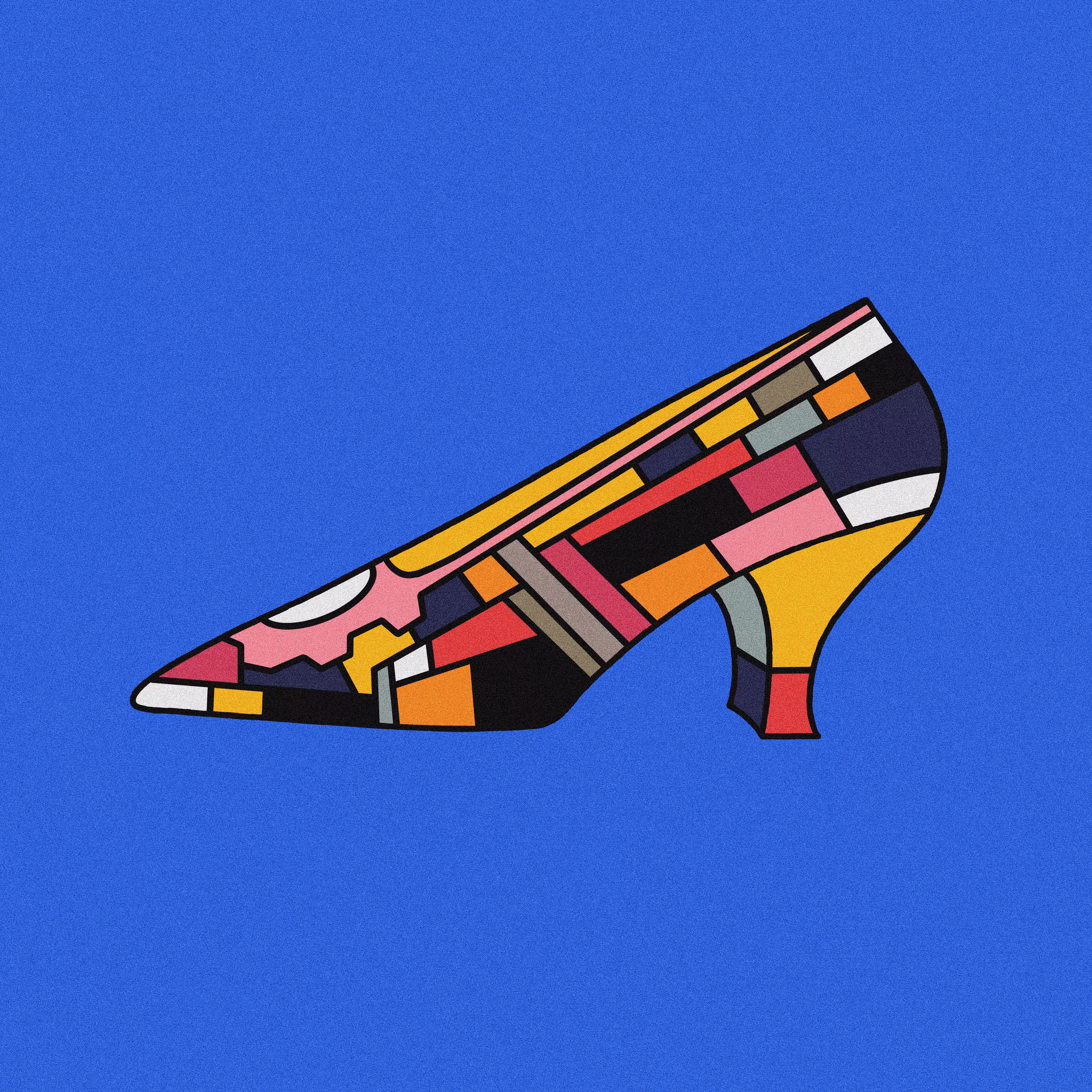 Shoe on blue