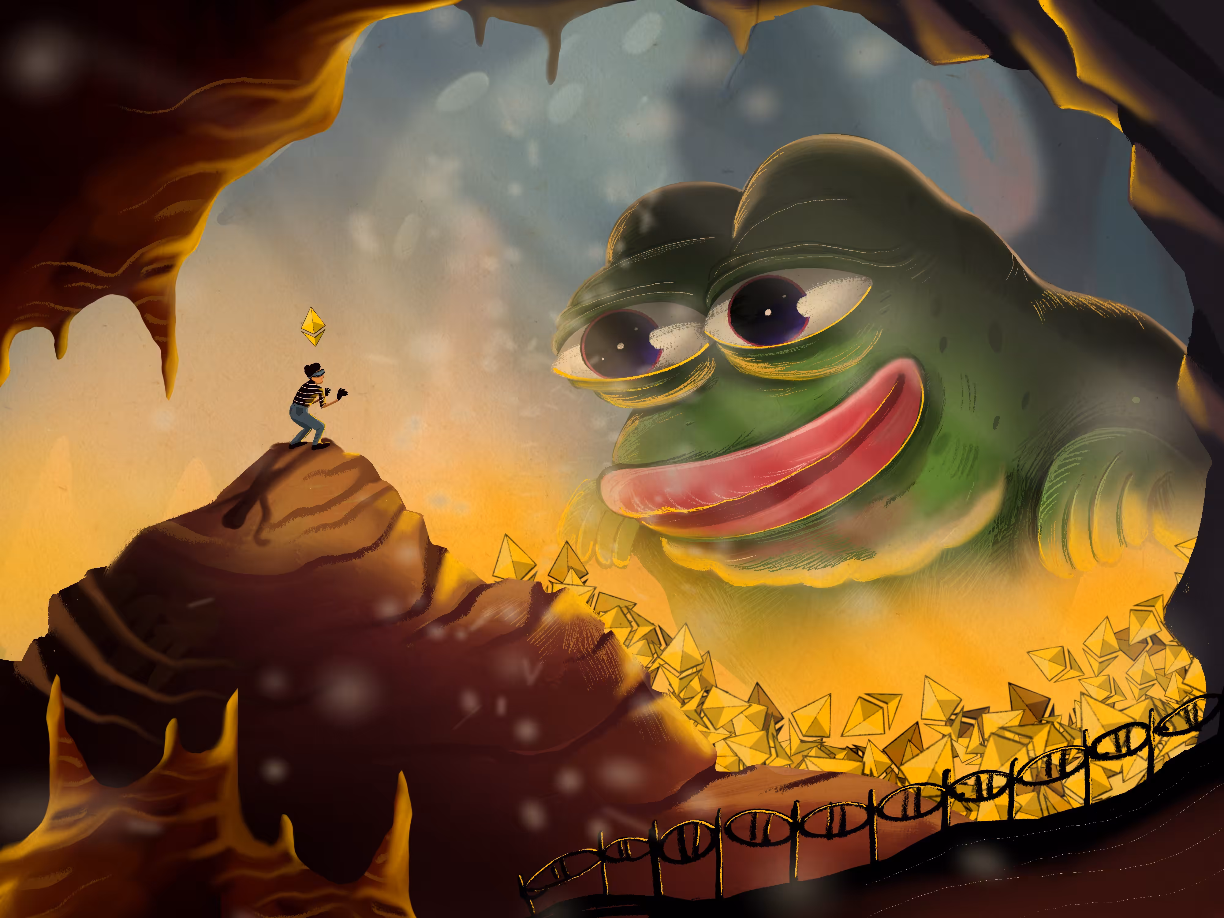 Pepe on the Metaverse Cave